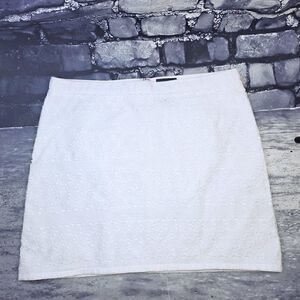 ANA white floral cut-out knee-length skirt Sz8